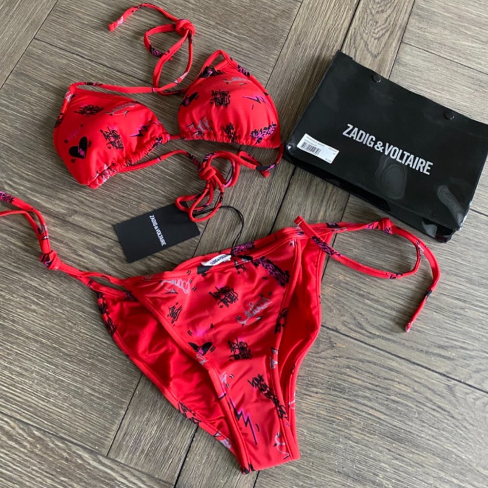 NWT Zadig & Voltaire Red Triangle Bikini